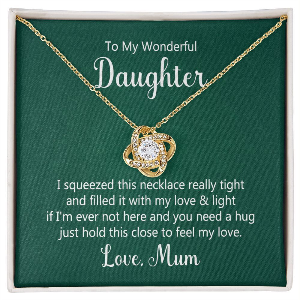 Daughter This From Mom Infinity Knot Cz Necklace Gold Tone Standard Box